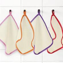 5 Pcs Exfoliating Face And Body Wash Cloths Towel Weave Bath Exfoliating Scrub Massage Bath Cloth For Women And Men, 10.63 X 9.05 Inch(Beige Edge) - Xanh lá, Cam, Hồng, Tím, Viền đỏ - Xem 7