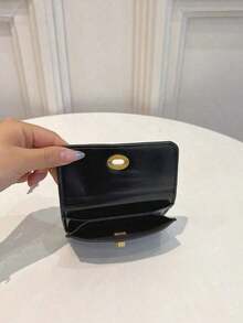 New Women's Black PU Leather Short Classic Vintage Fashion Twist Lock Coin Pouch Multifunctional Wallet Minimalist Clutch Women Wallet Purse Wallet Small Wallet - Đỏ - Xem 8