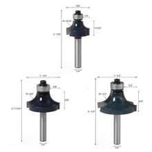 Juego de 3 fresas de extremo redondeado, diámetro de vástago de 1/4 de pulgada, con cojinetes, fresas para carpintería - Plateado - Ver 9