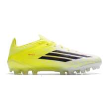 Adidas 男女款 F50 ELITE 2G/3G AG 足球鞋，轻便舒适，适合日常运动，JQ1468 - 亮黃螢光/黑色/亮紅 - 查看 2