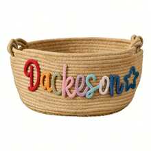 1个个性化字母手工编织篮，星星、太阳、月亮图案，复活节日期，家居收纳篮，派对礼品篮，装饰礼品，复活节礼物，梳妆台美学 - 彩色 - 查看 54