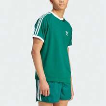 adidas originals adicolor 系列 Logo標誌條紋圓領套頭短袖T卹 - 綠色 - 查看 5