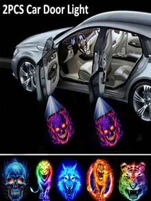 2pcs/4pcs Angel Wing Shaped Car Atmosphere Lights, Let Your Car Have Wings, Multiple Patterns Available (Not Limited To Angel Wings), Plug And Play Door Projection Lamp, Angel Wing Heart Magic Circle Smart Sensor Light, No Wiring Required To Turn On Welcome Lights, Carbon Fiber Pattern Magnetic Door Projection Light, LOGO Floor Lamp (Batteries Not Included), Perfect Gift For Boyfriend, Father, Friends, Valentine''s Day Gift