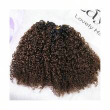 EAYON HAIR Tight Curly Crochet Human Hair Extensions Feather Line Crochet Hair Pre-Seperated Knotless Human Crochet Hair Multi-Textured Kinky Curly Human Hair T1B/4 Color 16-20 Inch 50/100 Strands - T1B/4 - 查看 7