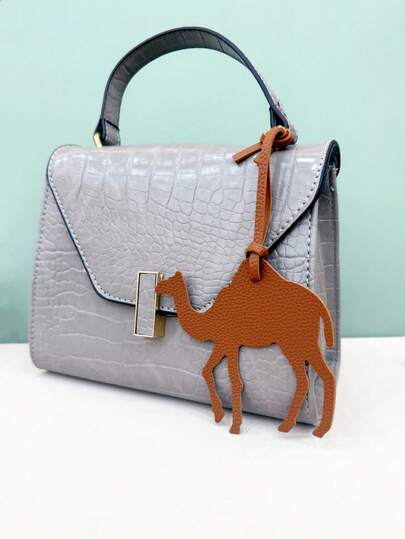 Dedoo 1 st. enfärgad PU kamelformad trendig roman söt nyckelring, lämplig för bil, ryggsäck, axelväska, handväska, tygväska, bagage för par, studenter, män, kvinnor, dagligen, dejting, semester, resor, present till flickvän, mamma, barn