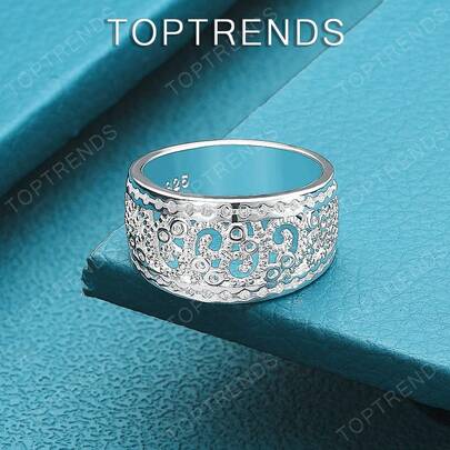 Wholsale 925 Sterling Silver Plated Cute Charms Ring For Women Lady Wedding Party Gift Luxury Classic