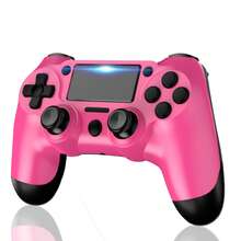 [Upgraded] Wireless Controller For P-S4 Romote Compatible With P-S4/Slim/Pro/Windows PC, Controller For P-S4 With 3.5mm Audio Jack, Touch Pad, Six Axis Motion Control, Charging Cable - 玫瑰紅 - 查看 8