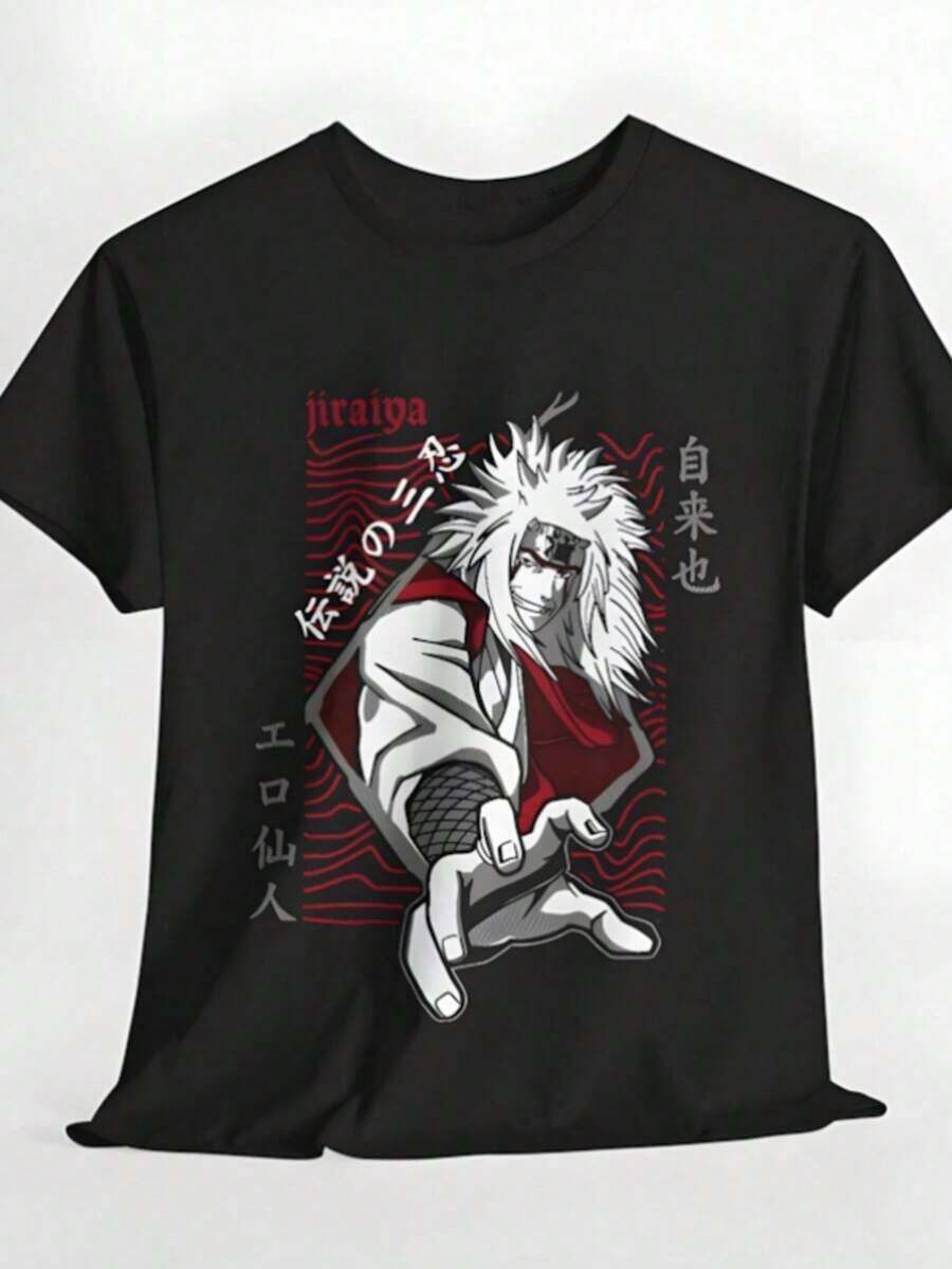 Jiraiya Gamabunta Shirt, Toad Sage T-Shirt, Anime Graphic T-Shirt, Legendary Aesthetic, Manga Unisex T-Shirt, Legendary Sannin - 黑色 - 查看 1