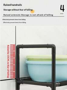 All-In-One Bathroom Storage Shelf With Laundry Hamper |     Freestanding, No-Tool Assembly, Space Saving Organizer For Over The Toilet Bathroom Storage Bathroom Storage Organziers Storage Toilet Paper Holder Bathroom Set - Black - View 7