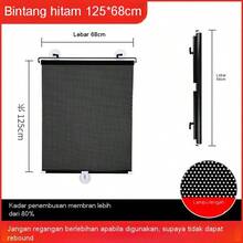 No Drill Suction Cup Balcony Sunshade Curtain, Bedroom Blackout Curtain, Home/Office Retractable Anti-UV Roller Blind - Black - View 14