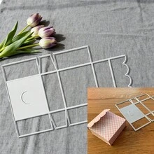 Creative Gift Box Dies, DIY Scrapbooking Album And Embossing Stencil, Greeting Card Making Tool, Card Paper Cutting Crafts ,Gift Card Making Template Die Cuts. - Silver - View 1