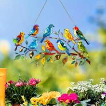 2D Acrylic Bird Hanging Decor - Perfect Gift For Window, Patio Or Garden Decoration - Multicolor - View 3