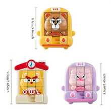 1个3D卡通动物滑动拼图，9格3D拼图滑动板，儿童益智玩具，适合开学、万圣节、圣诞节、生日等场合的礼物 - 彩色 - 查看 3