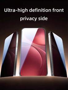 4pcs Privacy Tempered Glass Screen Protector For OPPO, Anti-Spy, Full Coverage, Smooth Surface, High Clarity & Hardness, Anti-Fingerprint, Anti-Scratch, Anti-Oil, Anti-Drop, Easy Installation, No Edges, No Bubbles, Compatible With Phone Cases - Black - View 2