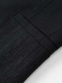 Tucano Men's Textured Striped Business Jacket, Featuring A Notch Lapel And Double Button Closure, Durable Fabric, Slim Fit Design, Suitable For Office Meetings, Formal Gatherings, And A Must-Have For Enhancing Exquisite Business Casual Wear - Black - View 3