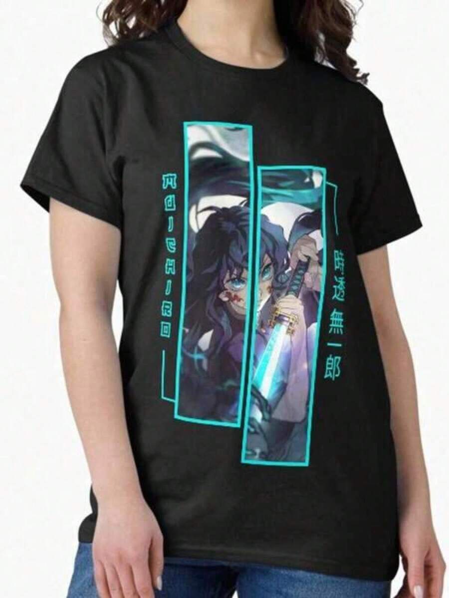 Shirts Graphic Men's Pure Cotton T-Shirt Demon SlayerS - Muichiro Tokito Demon Slayers Japanese Anime Cartoon T Shirts Unisex Cotton Short Sleeve O-Neck Summer Top Tee Men & Women Graphic Tees T-Shirts Printed Funny T-Shirt 100% Cotton Seasonal Apparel Breathable Material,Festive-Unisex Seasonal Apparel Breathable Material,Festive-Unisex - Black - View 1