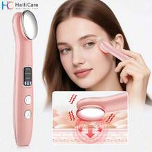 Hailicare 便携式可充电眼部按摩棒 热疗振动眼部按摩器 眼部提拉按摩器 热敷振动眼部美容仪 适用于黑眼圈、眼袋、细纹、眼部浮肿 3种模式 热敷眼部护理工具 缓解眼疲劳 - 粉色 - 查看 1