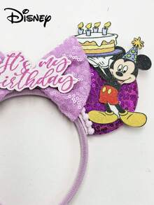 Disney 1个米奇老鼠发箍，闪亮蝴蝶结派对生日头饰，服装配饰发箍美妆家居发饰 - 彩色 - 查看 4