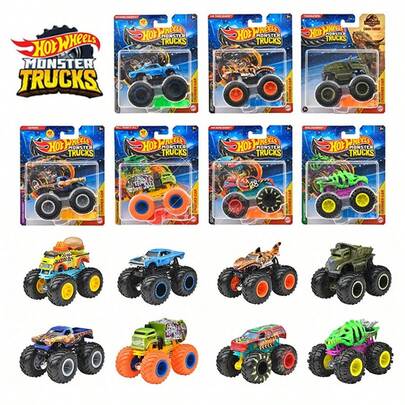 Hot Wheels Serie Monster Trucks X Coche de juguete de aleación (FYJ44) - Wild Bigfoot Vehículo todoterreno de inercia para escalar - (Aproximadamente escala 1:64 Vehículo de fundición a presión) - Vehículos de juguete con ruedas gigantes - Coche de juguete para la playa - Vehículo para jugar para niños y coleccionistas