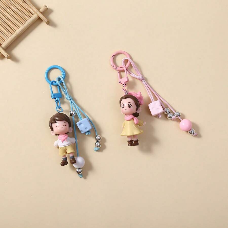 Creative Couple Doll Mobile Phone Chain Key Chain Exquisite Girl Bag Pendant Mobile Phone Shell Key Chain Pendant Wholesale - Multicolor - View 1