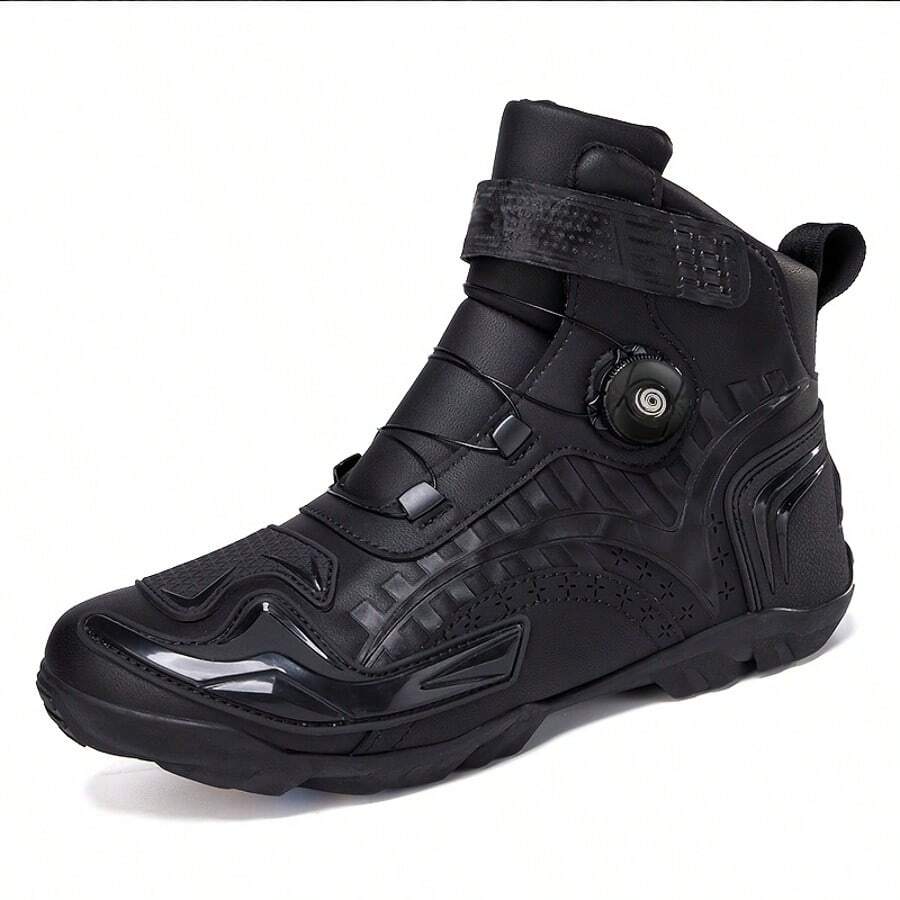 Men's Motorcycle Leather Boots, Biker Boots, Motorcycle Riding Protective Shoes, Men's Motorcycle Sports Shoes