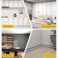 118.11厘米可移除自粘墙面装饰条，D形柔性哑光黑色装饰条，适用于防溅板、镜子、墙壁、窗户和门框，防水粘性装饰条 - Wall Molding Trim - 查看 3