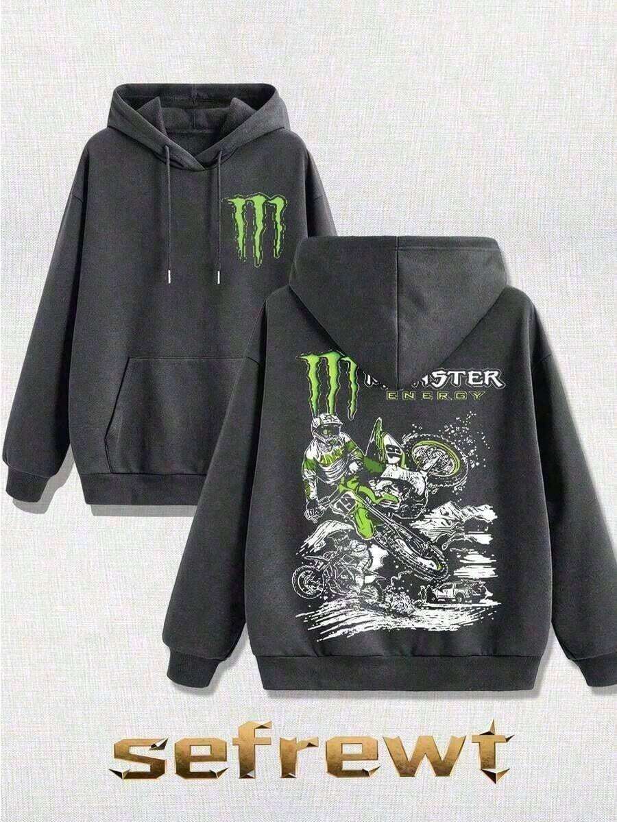2026Monster Energy Hoodie, Off-Road Motorcycle Cross-Country Fox Racing Monster Energy Ink, Suitable For Cross-Country Enthusiasts, Men's Wear, Street StyleWarm And Comfortablelong Sleeve Tops,Tops,Hoodies,Hoodie,New Years Fit Women,Long Sleeve Tops Women,Christmas Fit WomenLoose And Comfortable,Casual And Easy-Goin,Monster Energy - Grey - View 1