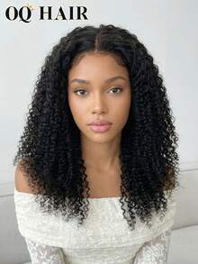 OQ Hair 200% Density 14-26 Inch Invisi Draw-Strings 360 Wear Go Wig Afro Curly Pre-Bleached Knots InvisiFit Strap Glueless Wigs Pre-Plucked Hairline Lace Front Wig