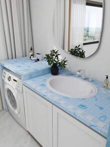 15.7 Inch Wide Matte Blue Self-Adhesive Wallpaper, Suitable For Kitchen Countertops, Cabinets And Furniture Renovation, Thick Version - Multicolor - View 9