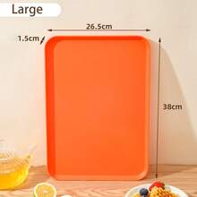 1个马卡龙色托盘，可重复使用的塑料水果/甜点盘，带支架，多功能零食盘，底部防滑，创意糖果盘，厨房装饰及用具 - 彩色 - 查看 30