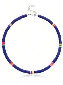 简约夏日沙滩串珠项链，采用清爽的椰子珠制成，是夏威夷茂宜岛度假、休闲冲浪装扮的完美搭配。（关键词：男士项链、男士链子、男士足球配饰、男士银链、男士不锈钢链、男士配饰、不锈钢链、牛仔项链） - 白色 - 查看 5