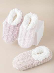 1双女士秋冬加绒保暖袜，柔软防滑家居/睡眠袜 - 彩色 - 查看 3