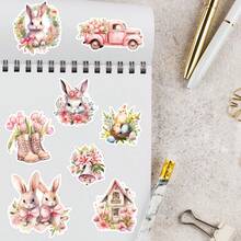 30pcs/2sheets Easter Bunny & Egg Stickers - Assorted Cute Rabbit, Chick & Spring Florals Self-Adhesive Decals For Scrapbooking, Journals, Laptop & Gift Decorations, Easter Gifts - Multicolor - View 5