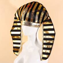 1pc - Halloween/Easter Performance Party Hat, Egyptian Golden Pharaoh Hat, Interesting Snake Head Hat - Multicolor - View 2