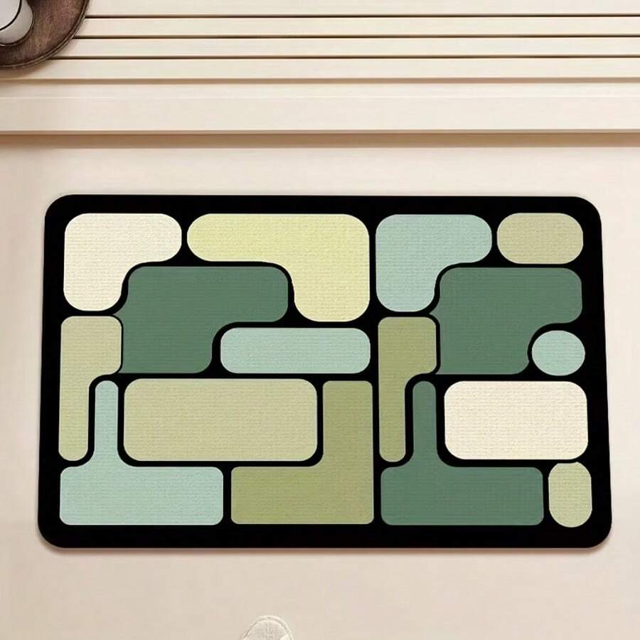 1pc Creative Pattern Bathroom Mat, Soft Shower Rug, Easy To Clean, Modern Bathroom Decor, Bathroom Mat, Bathroom Carpet, Door Mat, Small Rug, Carpet, Mat, Home Decor, Area Small Rug, Outdoor Mat, Home Decor, Area Rug, Bedroom Rug, Washable Carpet - Multicolor - View 1