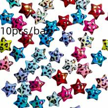 10pcs UV Glow Shiny Star Beads For DIY Jewelry Making, Phone Straps, Necklaces, Earrings, Keychains - UV Iridescent Sparkling Star Beads - View 13
