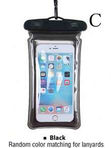Laser Inflatable Waterproof Phone Pouch, Shock Proof Waterproof Swimming Phone Bag With Lanyard, Transparent Touch Screen Phone Case For Outdoor/Floating/Swimming Activities, Random, Beach Essentials, Beach Accessories, Pool Float, Pool Inflatable - White - View 14