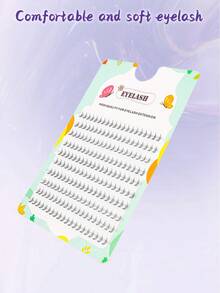 10Rows 200 Clusters Wholesale Bottom Eyelashes ,C Curl,Segmented Natural Manga Eye, Clear Band ,Individual Lashes For Daily Makeup Extension Eyelashes DIY At Home ,Soft & Be Convenient To Use - Black - View 2