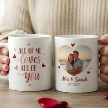 1pc Personalized Mug, Can Customize Photo/Name/Date, Couple Anniversary Commemorative Coffee Cup, Customized "All My Love, All Yours" Mug, Romantic Love Mug For Valentine's Day, Gift For Him/Her, Suitable For Birthday, Wedding, Valentine's Day And Other Special Occasions - Multicolor 4 - View 8