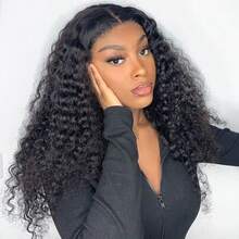 NATAN 1pc Soft Glueless Pre-Plucked 26 Inch Kinky Curly Lace Front Wig 180% Density Natural Black With Black Lace Frontal Wig - Natural & Black - View 7