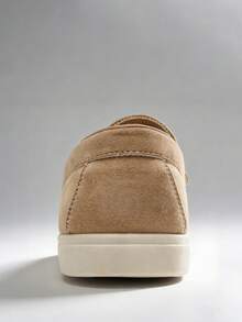 设计师时尚男士一脚蹬便士乐福鞋，仿麂皮休闲鞋，柔软舒适，透气平底正装鞋，适合商务、派对、婚礼、春夏秋装、大码、多种颜色，老钱时尚秋季 - 卡其色 - 查看 11