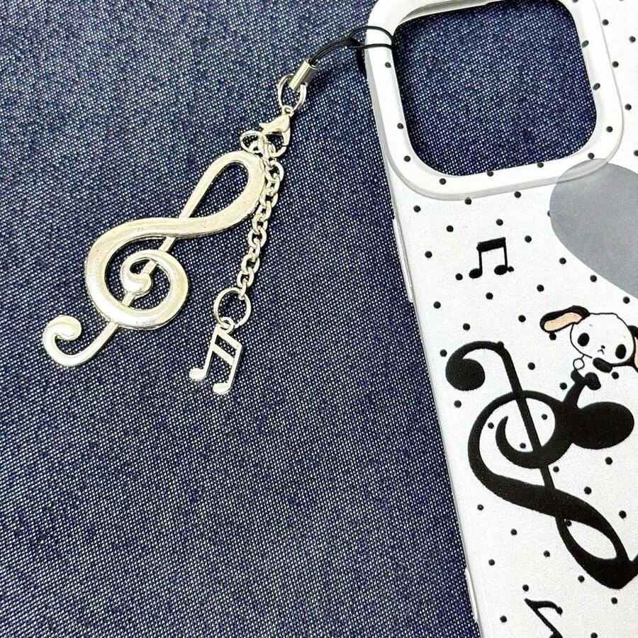 1件装时尚韩版复古音符手机链挂件，复古可爱少女风挂绳装饰，兼容安卓及大多数智能手机，送给母亲、家人、朋友、孩子、生日、节日的礼物 - 彩色 - 查看 1