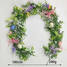 Easter Garland Spring Vine With Easter Eggs, Bow, Carrots Decorations, Spring Assorted Branches Flower Decor, Easter Decorations For Home Kitchen Mantle Fireplace, Indoor Outdoor Holiday Party Decor - Multicolor - View 5