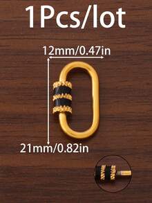 1个18K镀金不锈钢珐琅U型螺丝锁扣登山扣连接器，适用于DIY珠宝制作材料、手链、项链配件、钥匙扣等。 - U型螺絲扣 - 查看 10