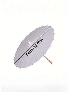 33-Inch (Approx. 83.8cm) Paper Umbrella, Chinese Style Sun Umbrella, DIY Oil Painting Paper Umbrella Craft, Wedding Bride Party Decor - White - View 6