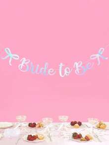 Glitter Black/Silver/Gold/Rose Gold/Champagne Gold/Blue/Red/Holographic Bow Bride To Be Banner, Bridal Shower Bachelorette Party Decorations, Heart Bride To Be Bachelorette Party Banner, Diamond Ring Bride To Be Wedding Theme Banner, For Bachelorette Party, Bridal Shower, Wedding, Engagement Party, Girls' Night Out Backdrop Decor - Laser - View 8