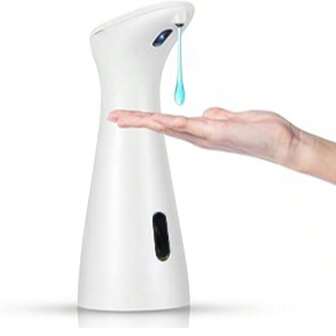 1 pieza Dispensador de jabón automático de 200ml, dispensador de jabón líquido sin contacto con base impermeable, dispensador de jabón automático para cocina, baño, hotel, almacenamiento y organización del baño, decoración del hogar, muebles, decoración del baño, decoración de otoño, decoración de vuelta al colegio