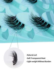 MAANGE 14 Pairs Half-Eyes Eyelashes False Lashes Fake Eyelashes - Mink Lashes Fluff 14 Pairs 6D Mink Lashes Wispy Faux Mink Eyelashes Lashes Natural Look Eye Lashes Long Lashes Pack Reusable Eyelashes,Eyelashes, False Eyelashes, Strip-Shaped Eyelashes - Black - View 6