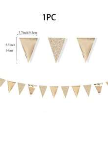 1pc 4-Meter Silver Confetti Pattern Party Pennant Banner, Party Decoration, Holiday Decor,Christmas - Champagne - View 6