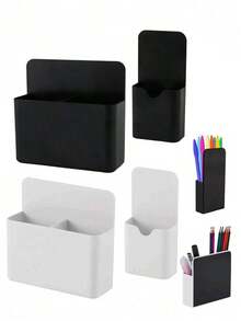 2pcs/Set, 1 Magnetic Pen Holder, Magnetic Whiteboard Pen Holder, Large Capacity, Strong Magnetic Suction, Suitable For Refrigerator, Whiteboard, Storage Cabinet, Can Be Used As Desk Organizer, Pen Bag, Pen Holder, Plush Pen Bag, Cute Pen Bag, Office Desk Organizer, Material Optional, Marker Pen Holder, School Stationery Storage, Teacher Gift, Kitchen Decor, Dormitory Essential, Storage Room, Christmas Decor, Travel Essential, Bachelor Party Supplies, Office Desk Accessories, Home Decor - Multicolor - View 5